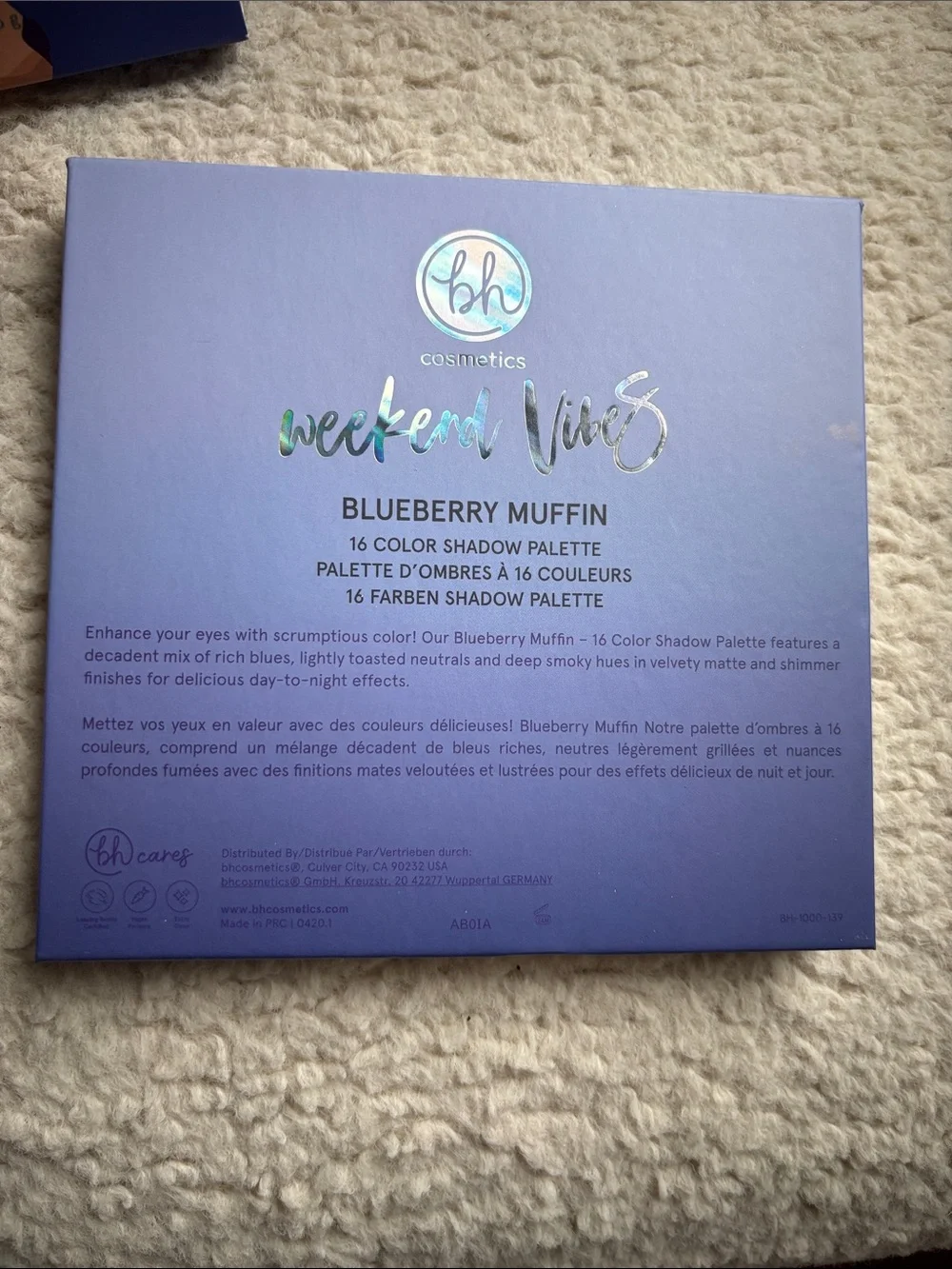 BH Cosmetics, Weekend Vibes, Blueberry Muffin, NWT